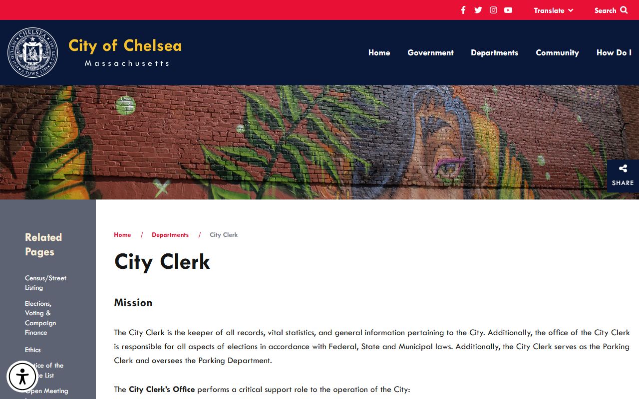 Chelsea residents directory city clerk office page