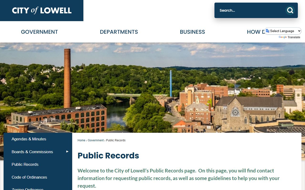 Lowell Massachusetts public records residents directory search